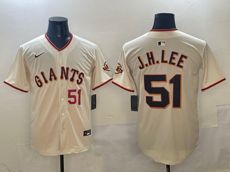 Men San Francisco Giants #51 J.H.Lee Cream Game Nike 2025 MLB Jersey style 2